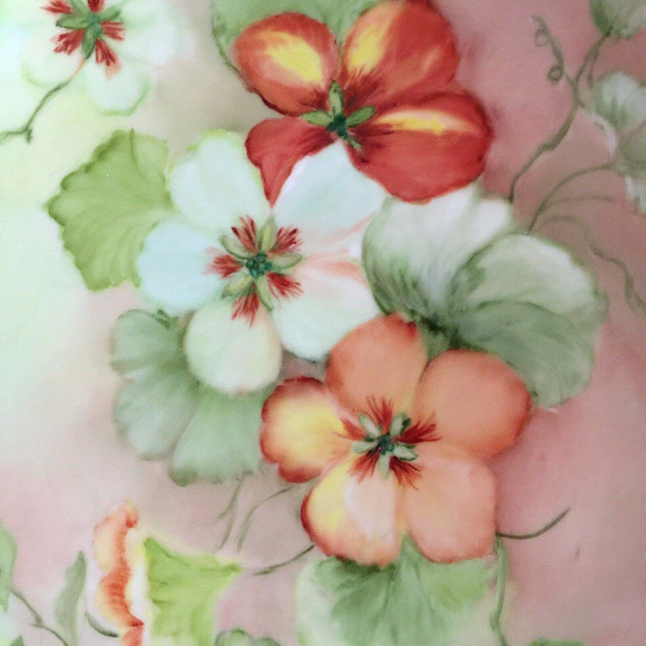 Vintage HOLIDAY CHINA Germany Plate 10" Hand Painted Flowers Signed by Artist - Picture 3 of 8